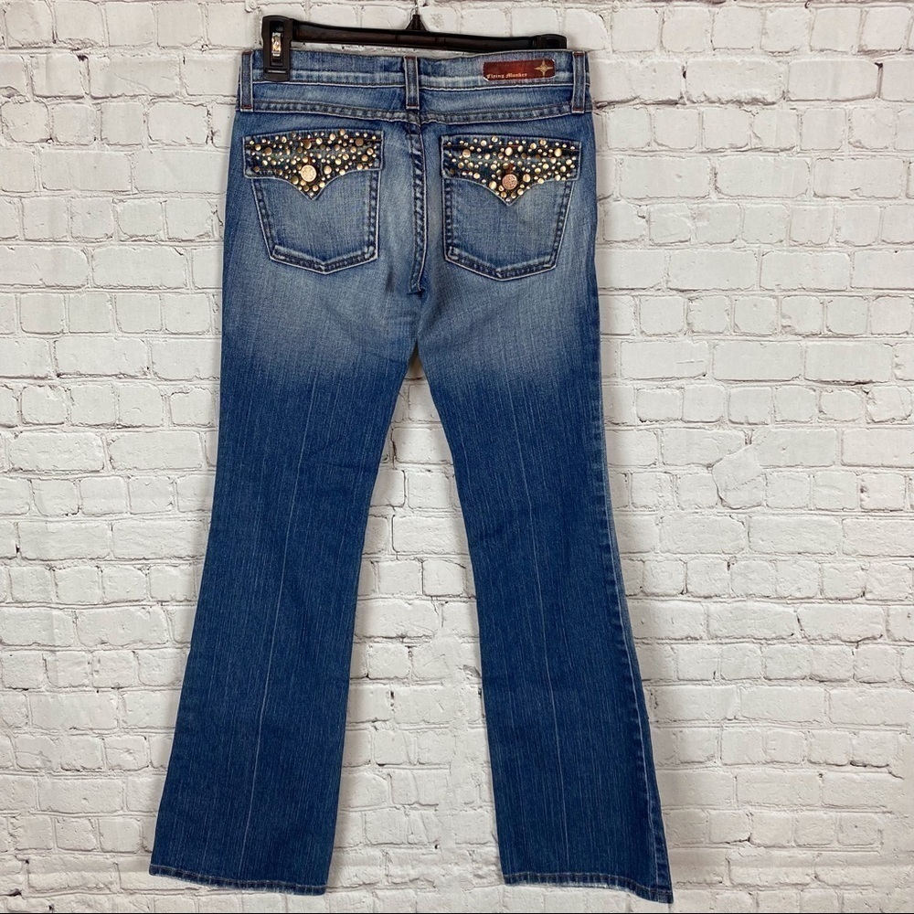 Flying Monkey Boot Cut Jeans with Stud pockets Sz3 - Picture 2 of 4